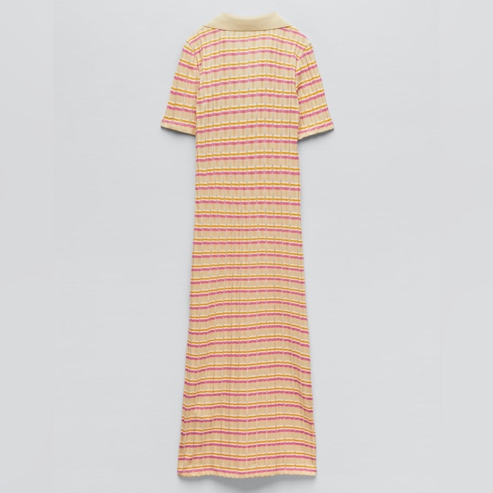 Zara Striped Dress with Polo Collar - Picture 8 of 14